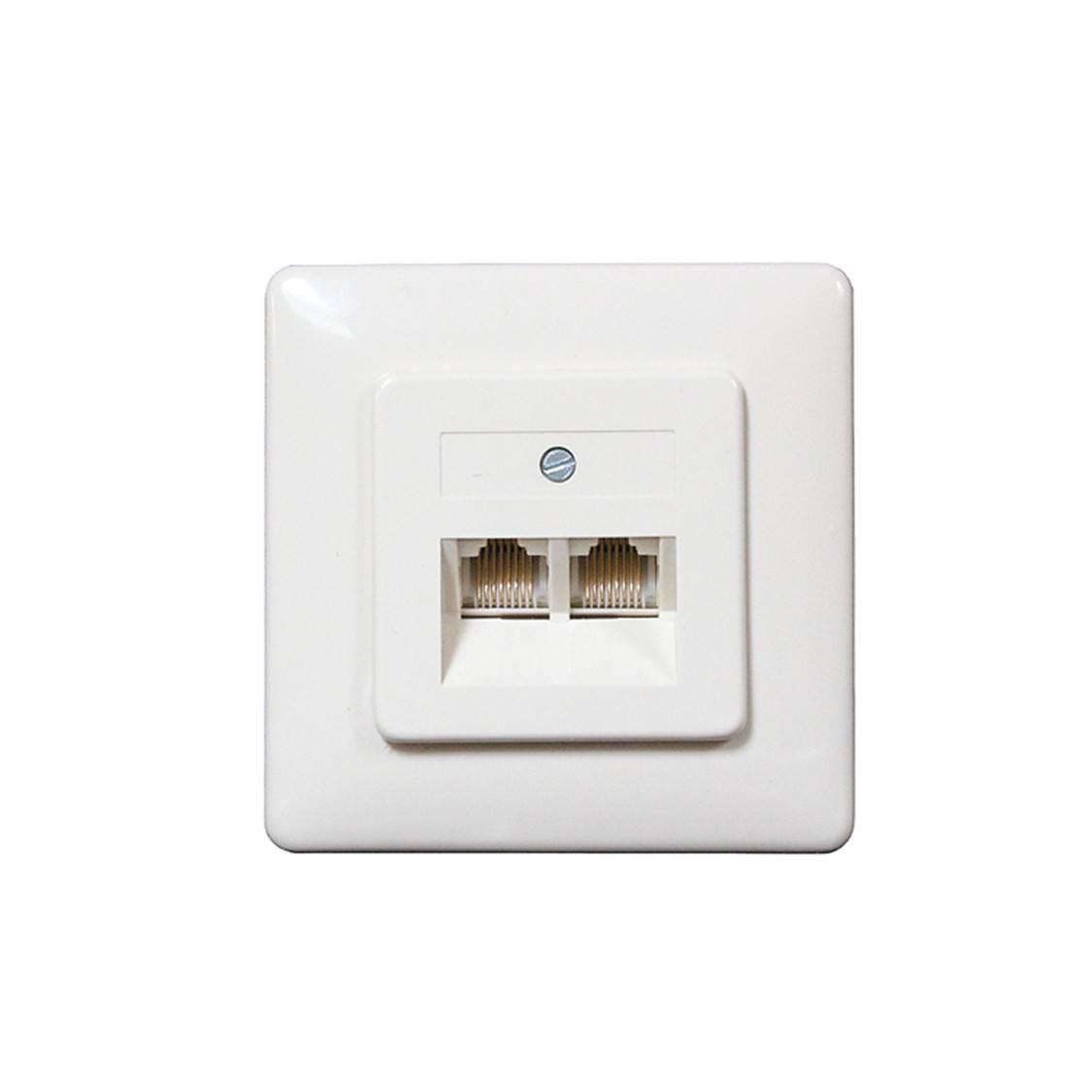 ISDN Dose UAE 2x 8/8(4), Unterputz, mit Metallrahmen, parallel, weiß