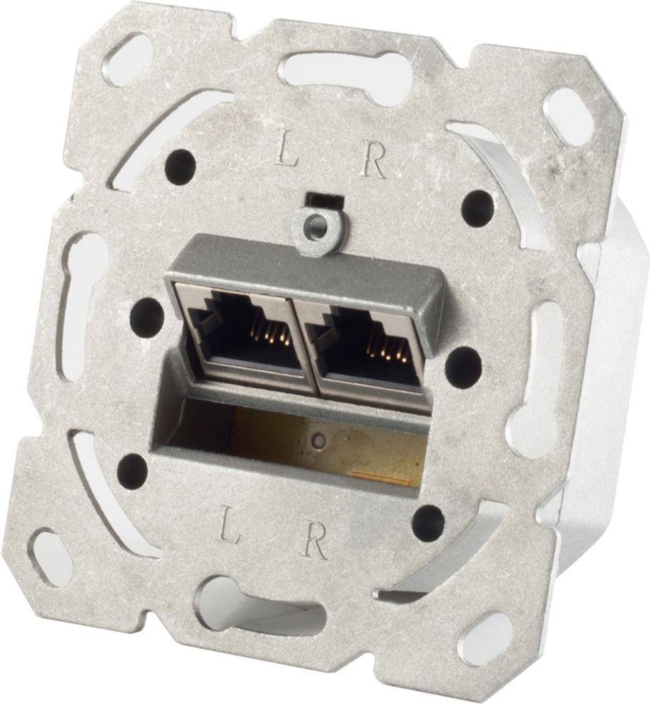 S/CONN maximum connectivity Netzwerkdose-cat.6A Netzwerkdose 2-Fach designfähig, horizontale Kabelführung UP (74280)