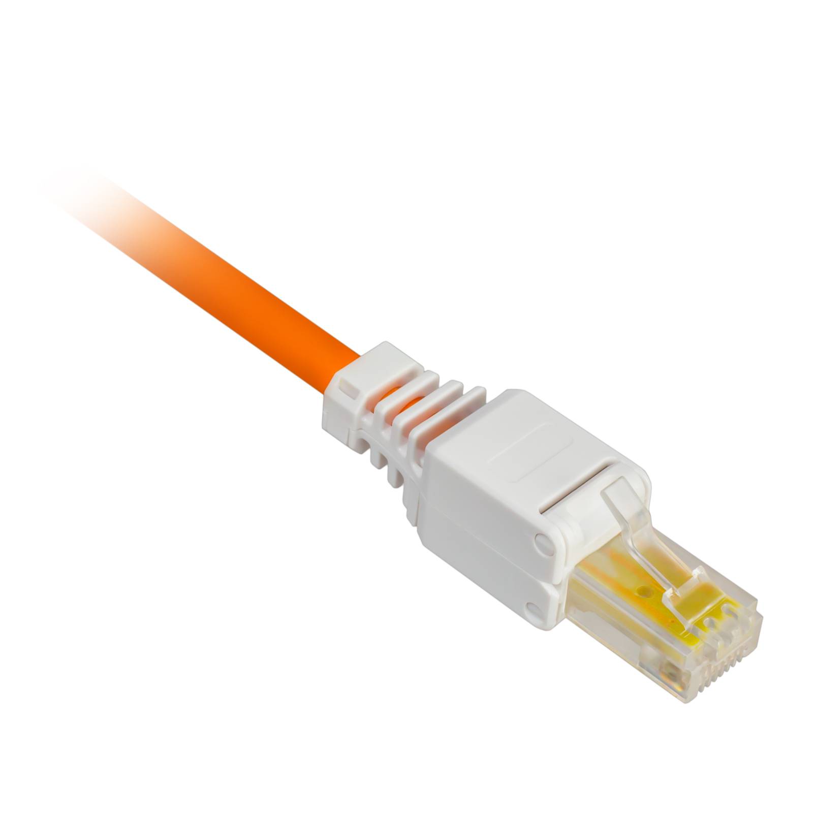 hb-digital RJ45 Stecker Netzwerkstecker CAT 5e LSA UTP mit Knickschutz Kunststoff