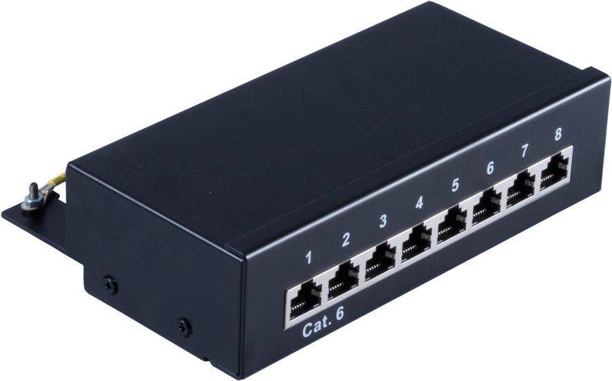 S/CONN maximum connectivity Patchfeld-cat 6 Patchpanel, geschirmt, 8 Ports (75059)
