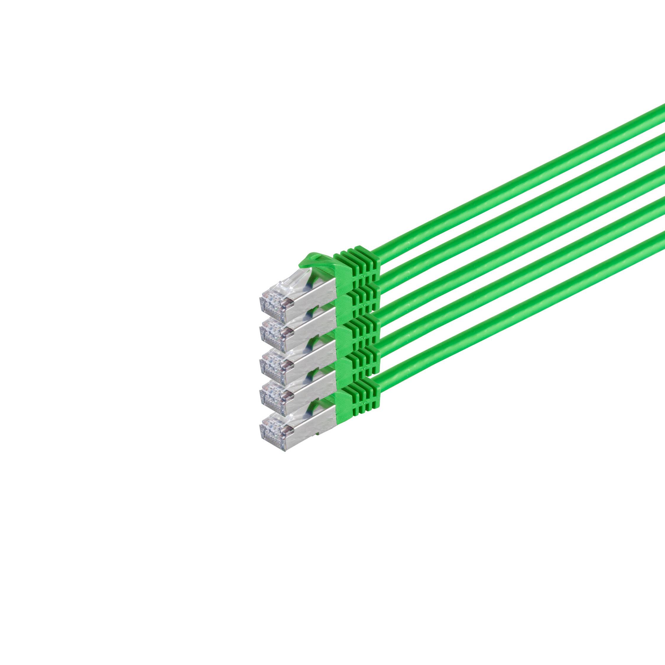 RJ45 Patchkabel m. CAT 7 Rohkabel PIMF grün 0,5m