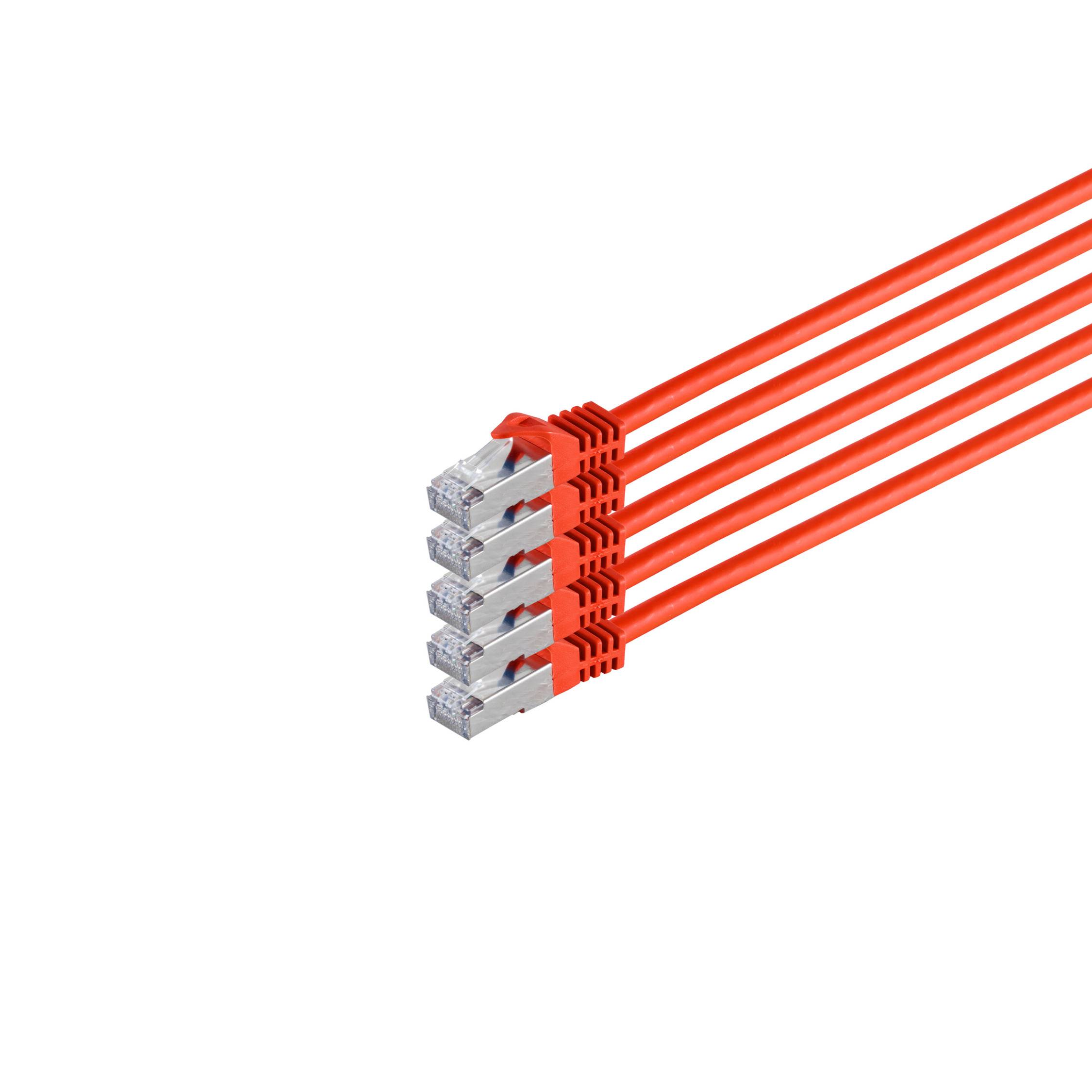 RJ45 Patchkabel m. CAT 7 Rohkabel PIMF rot 0,5m