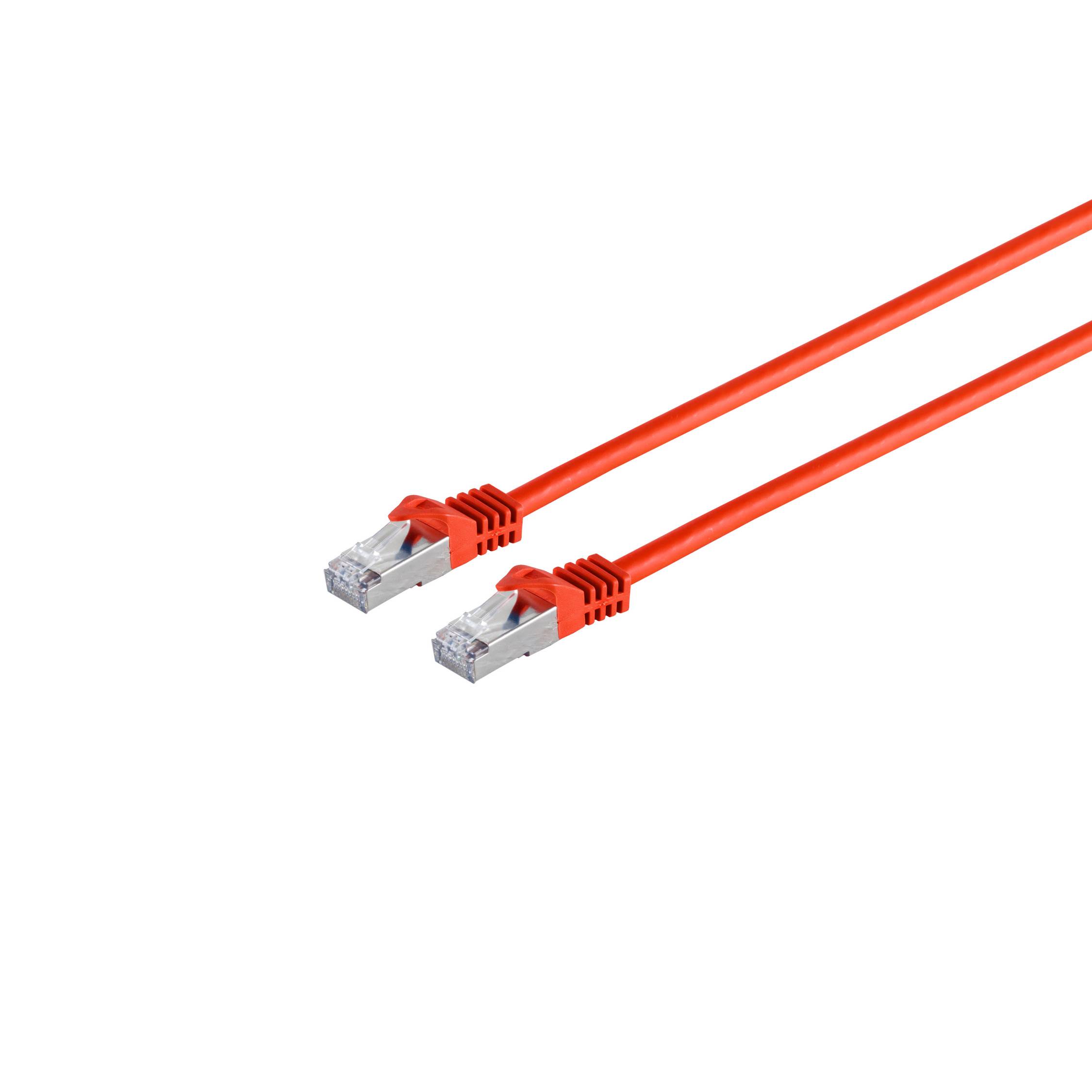 RJ45 Patchkabel m. CAT 7 Rohkabel PIMF rot 0,25m