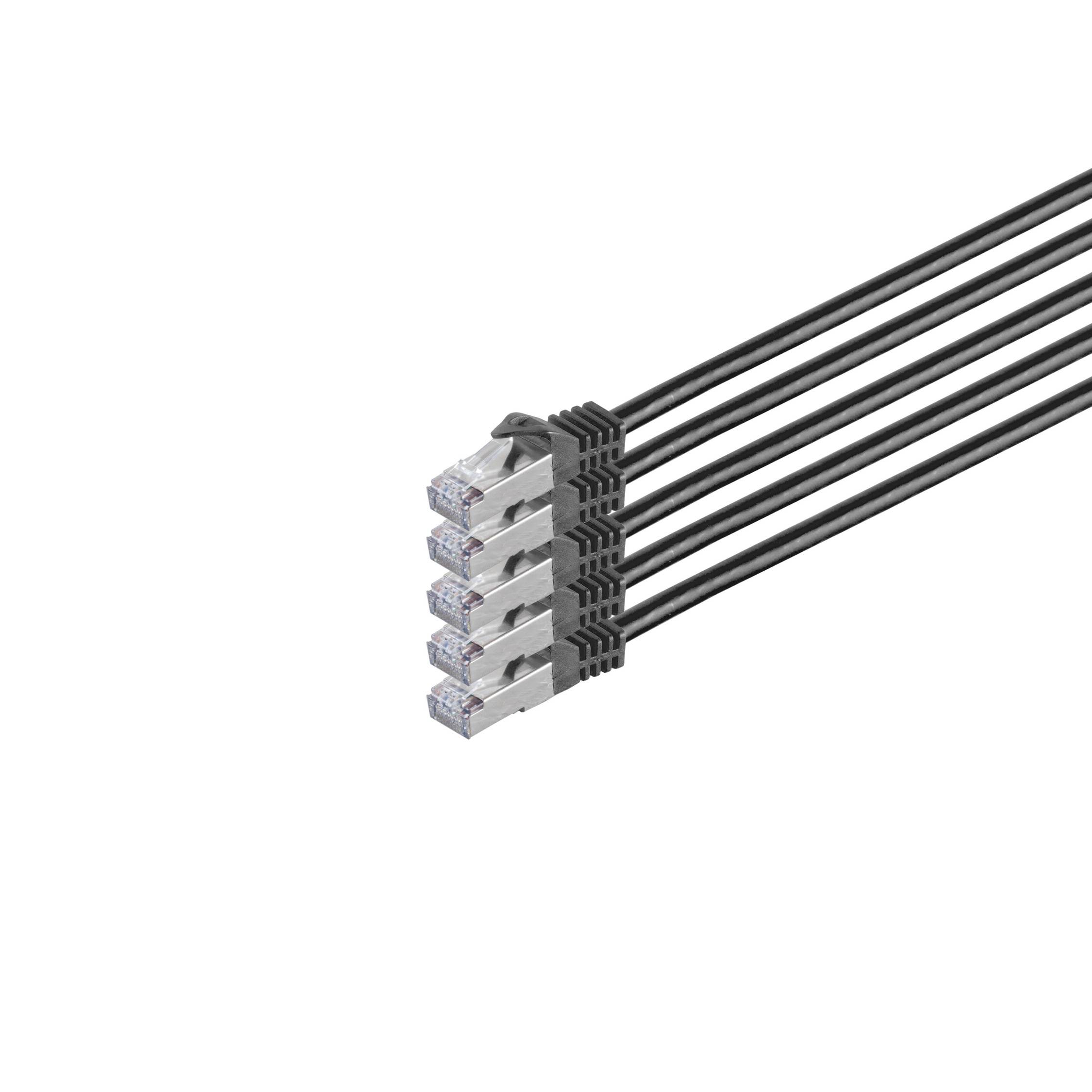 RJ45 Patchkabel m. CAT 7 Rohkabel PIMF sw 0,5m