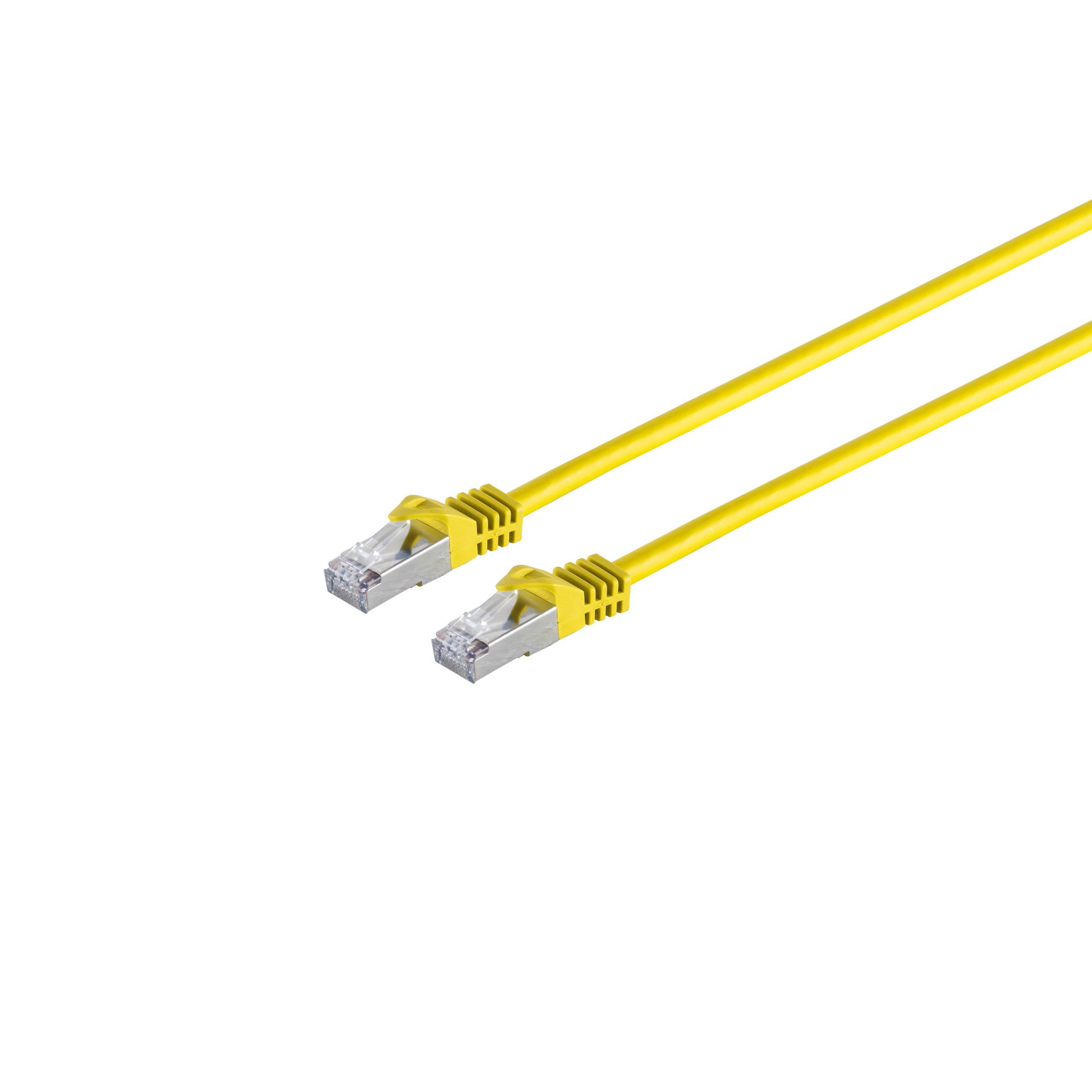 RJ45 Patchkabel m. CAT 7 Rohkabel PIMF gelb 5m