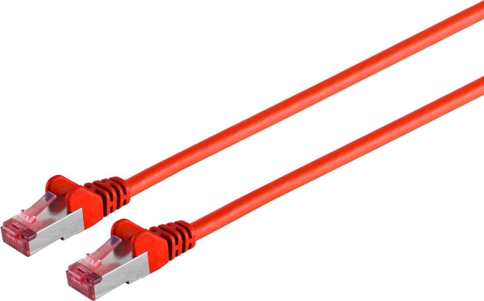Netzwerkkabel-Patchkabel, cat 6A, S/FTP, PIMF, Halogenfrei, GHMT-ZERTIFIZIERT, rot, 0,25m · Patchkabel cat 6A S/FTP PIMF