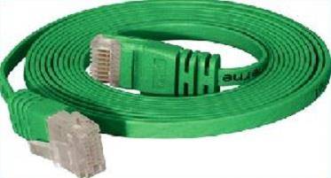 High Quality Patchkabel, flach, U/UTP, ungeschirmt, Cat 6, grün, 1,0 m Superflaches Patchkabel z.B
