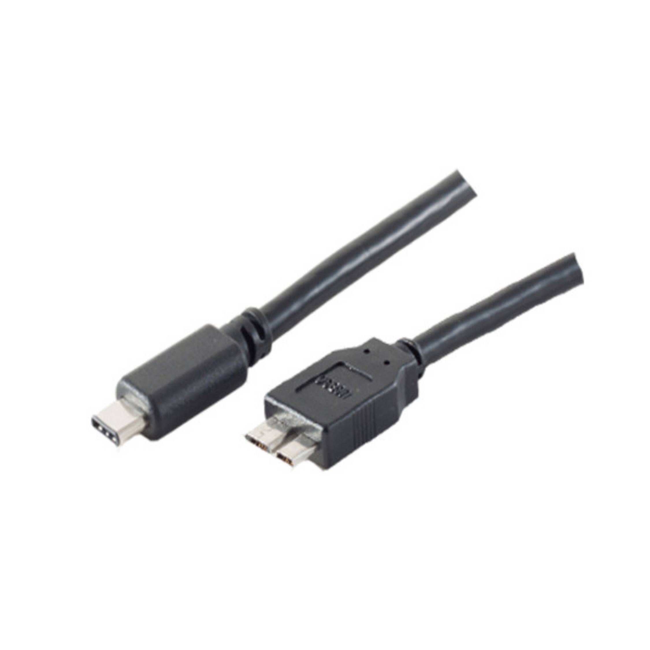 ShiverPeaks 77142-1.0 - 1 m - USB C - Micro-USB B - USB 3.2 Gen 2 (3.1 Gen 2) - Schwarz