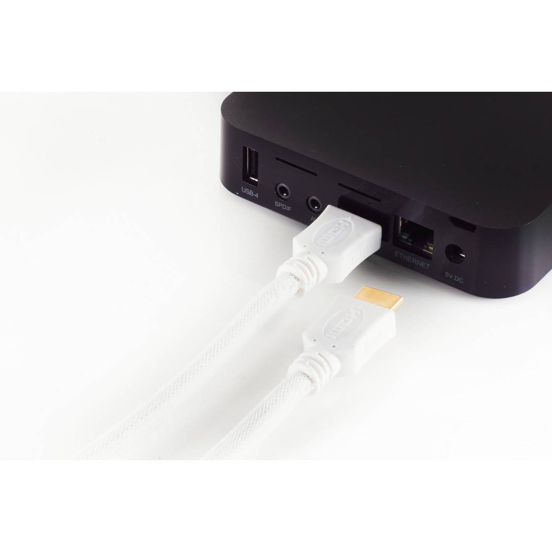 HDMI A-St/HDMI A-St verg HEAC weiß Nylon Mantel 5m