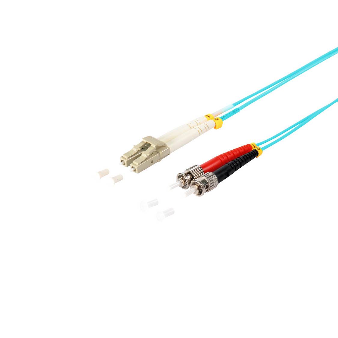 Duplex Patchkabel LC/ST 50/125µ OM3 aqua 1m