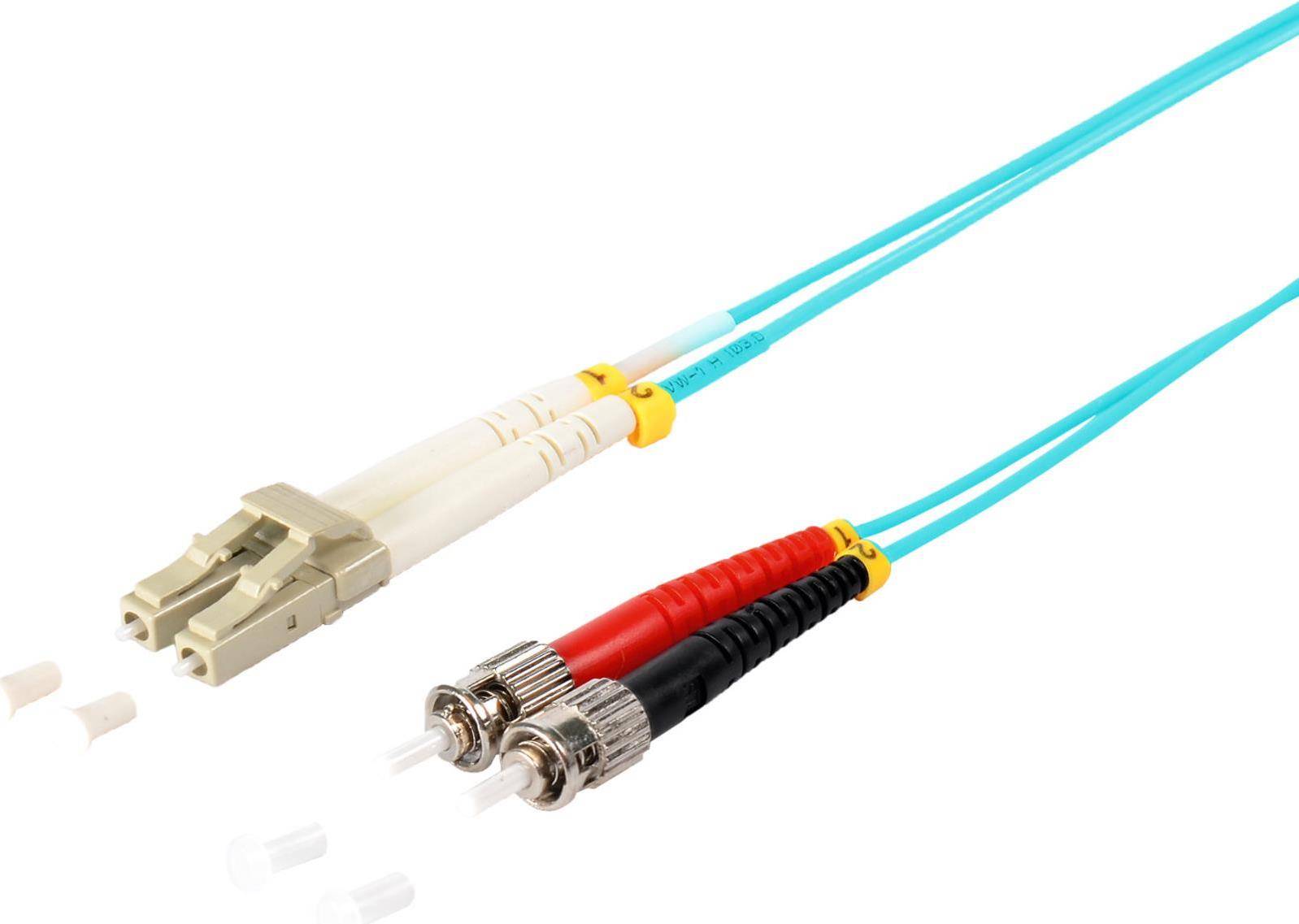 S/CONN maximum connectivity LWL-Duplex Patchkabel LC/ST 50/125µ, OM3, aqua, 1,0m (77941/3)