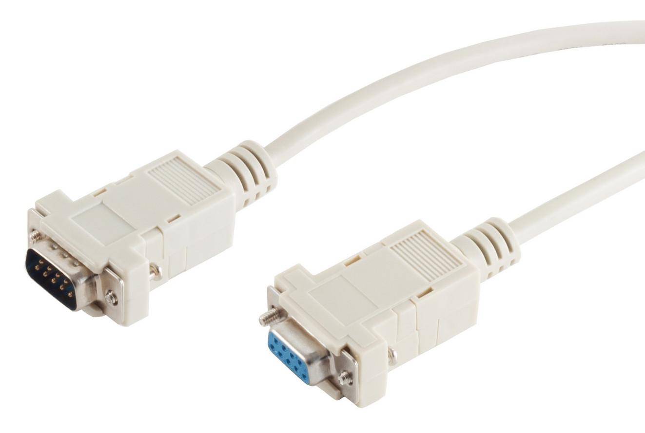 D-SUB Verlängerungskabel 9 pol. Stecker  9 pol. Buchse, 1:1 belegt - Länge: 3,00 m