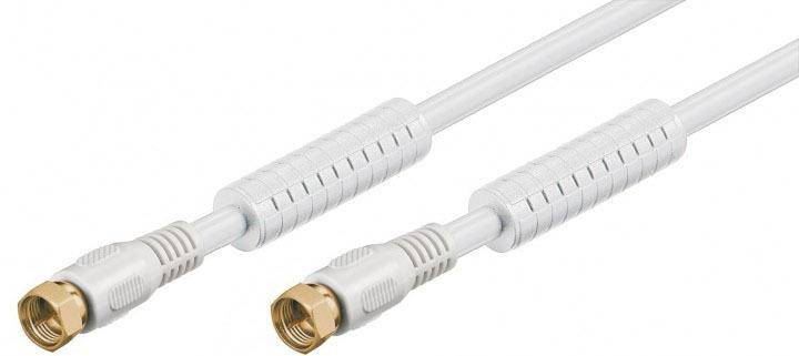 SAT Anschlusskabel, 4-Fach geschirmt, >110dB, F-Stecker  F-Stecker weiß - Länge: 1,50 m
