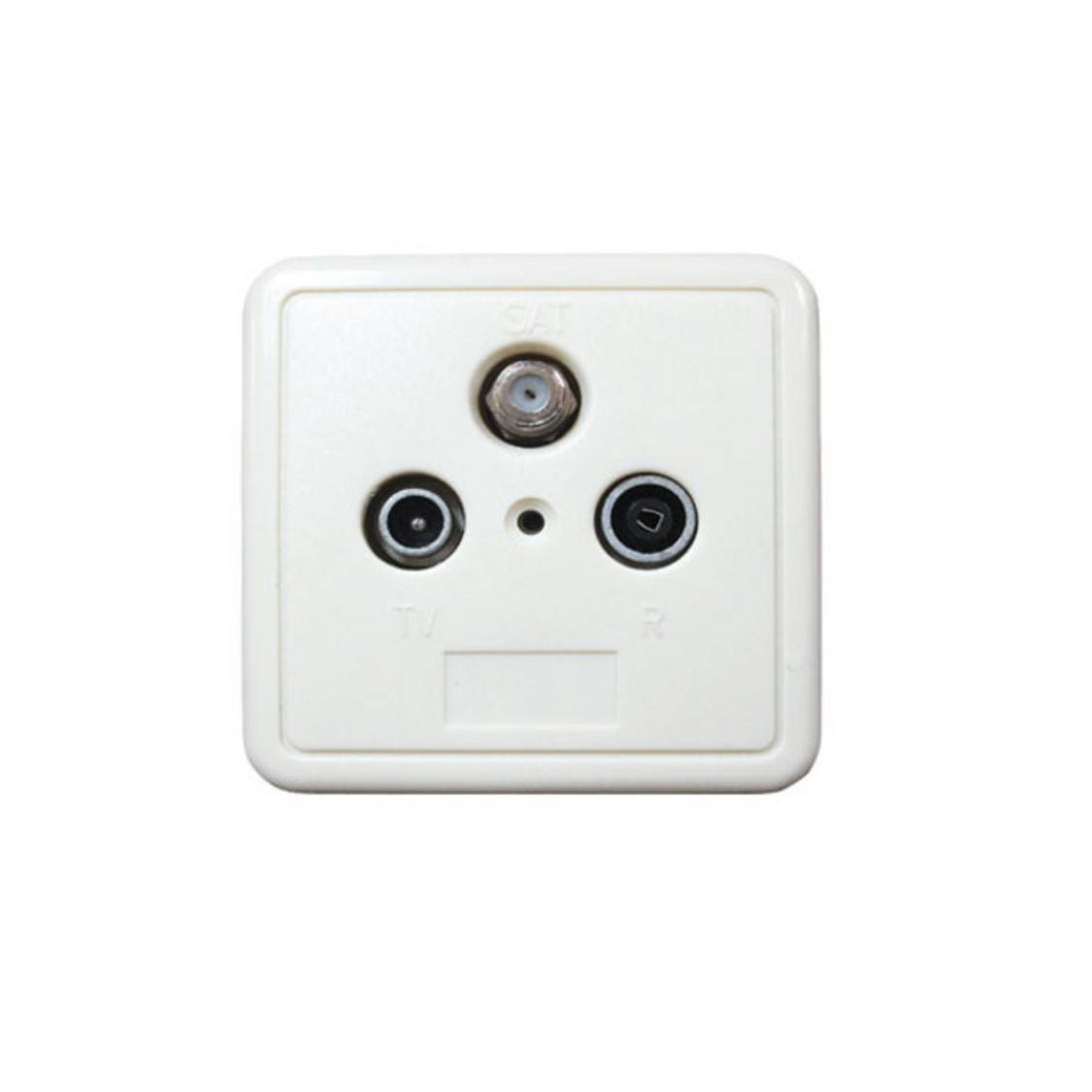 Antennendose, BK+SAT, Stich., 1dB, 3-Fach Set weiß