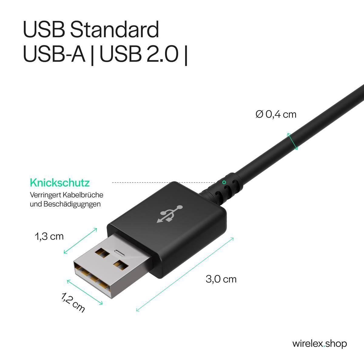 USB-Ladekabel, A auf USB-micro B Stecker 1m