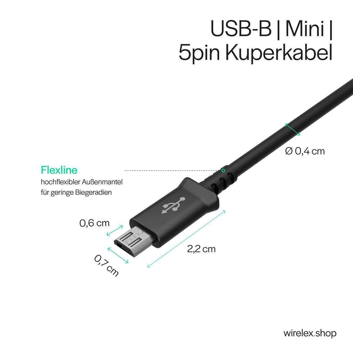 USB-Ladekabel, A auf USB-micro B Stecker 1m