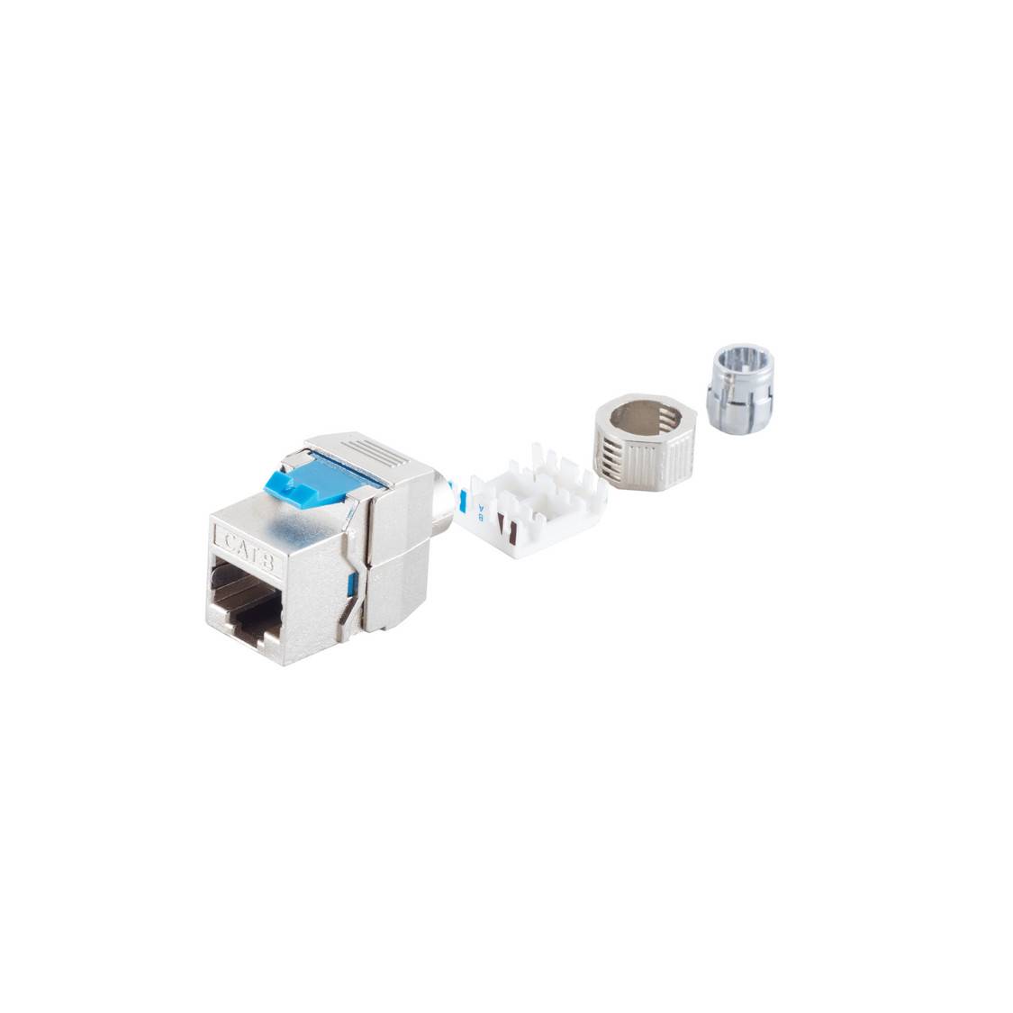 Netzwerk-RJ45 cat.8.1 Feldkonfektionierbarer Keystone, Metallgehäuse
