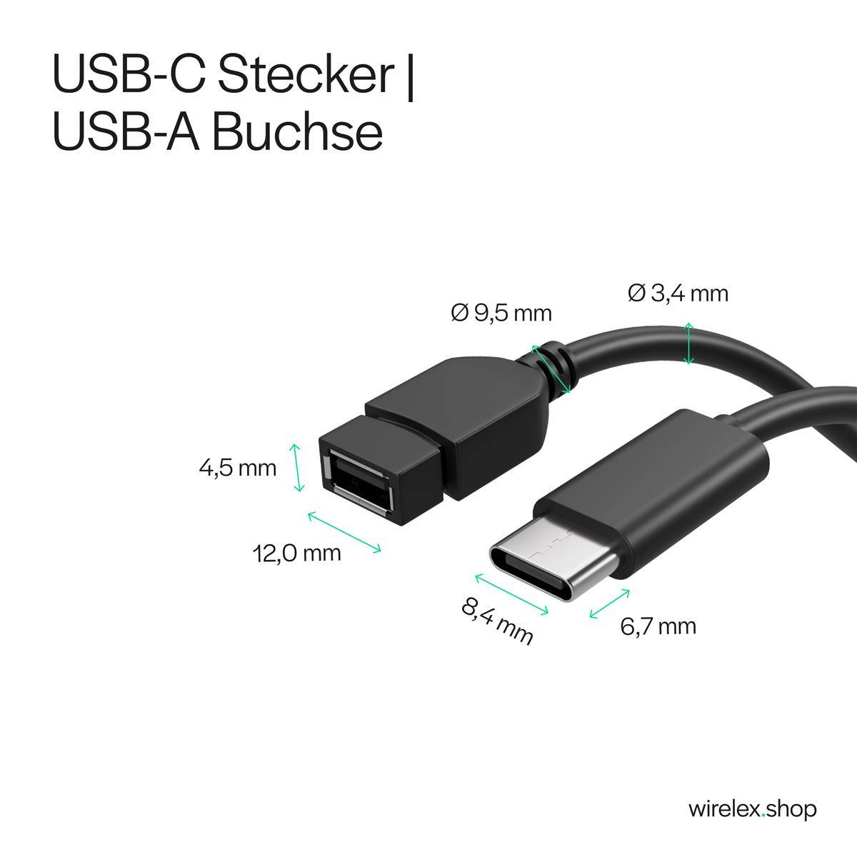 Adapter, USB-Typ C-Stecker/ USB 2.0 A Buchse, OTG