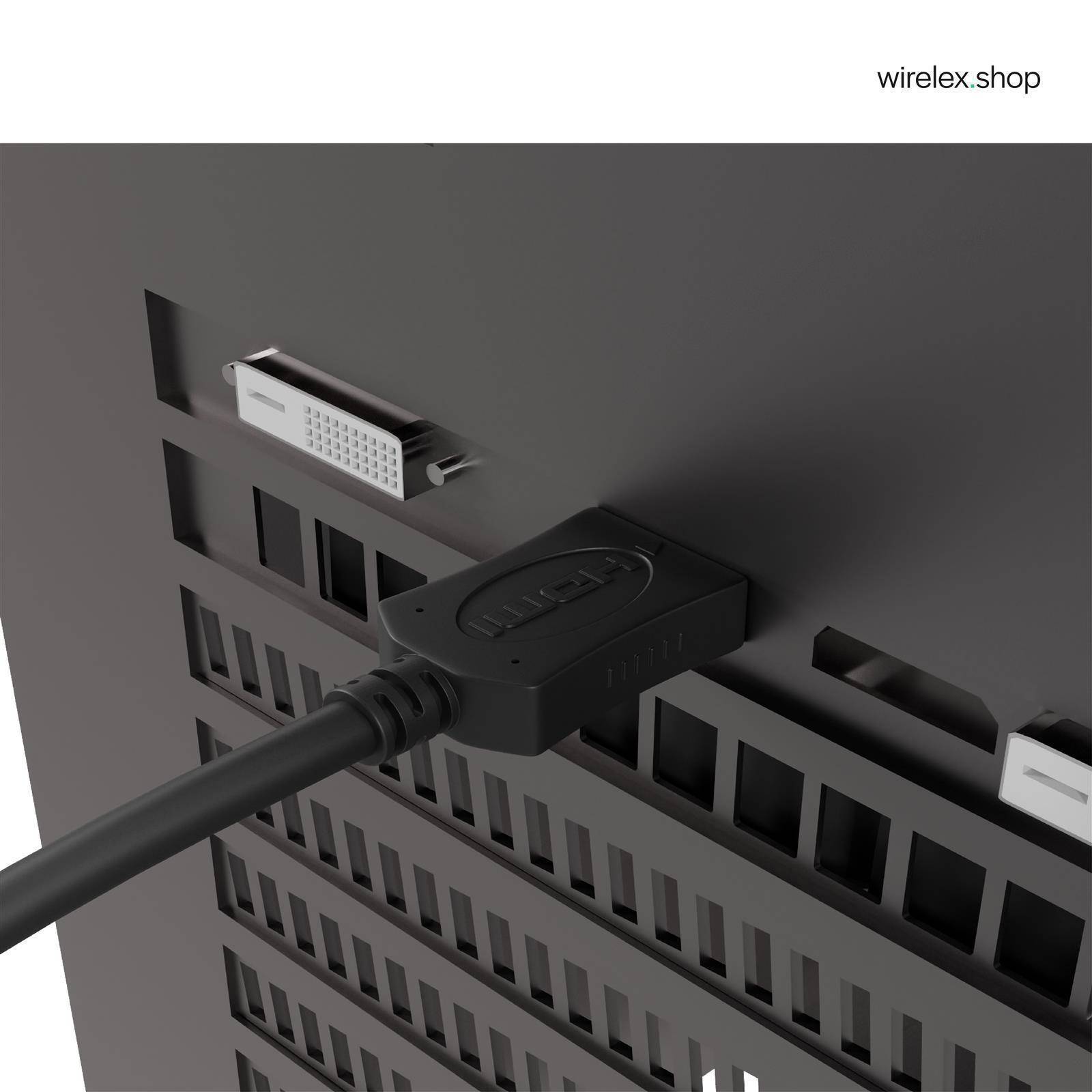 HDMI A-Stecker auf HDMI A-Stecker OD6mm verg, 1m