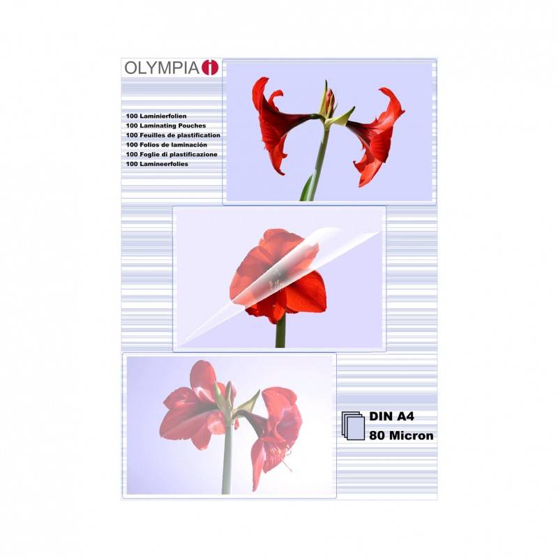 OLYMPIA Laminierfolie, DIN A4, 80 Mikron, 100 Stück