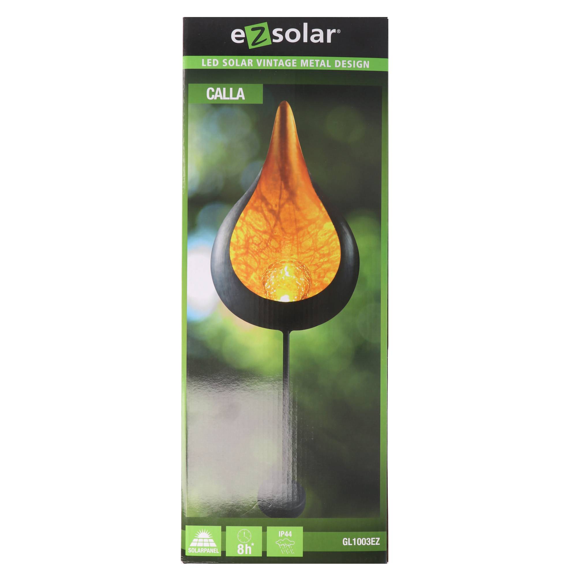 Solar LED Gartenleuchte Vintage CALLA mit orangenem LED Licht