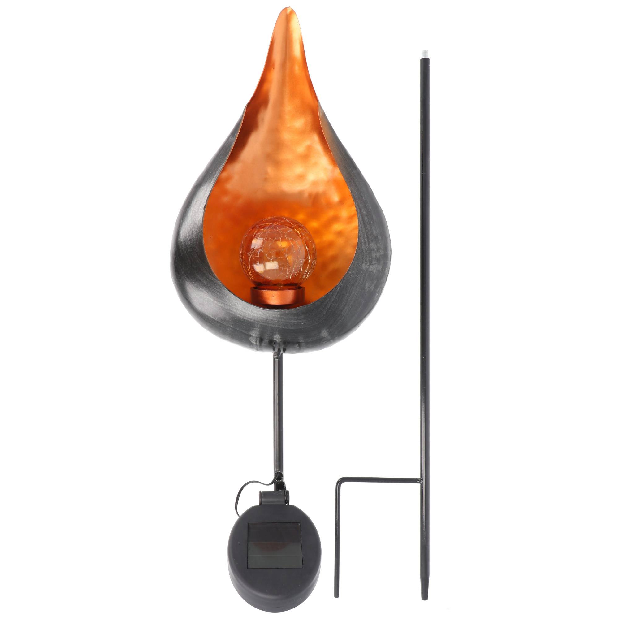 Solar LED Gartenleuchte Vintage CALLA mit orangenem LED Licht