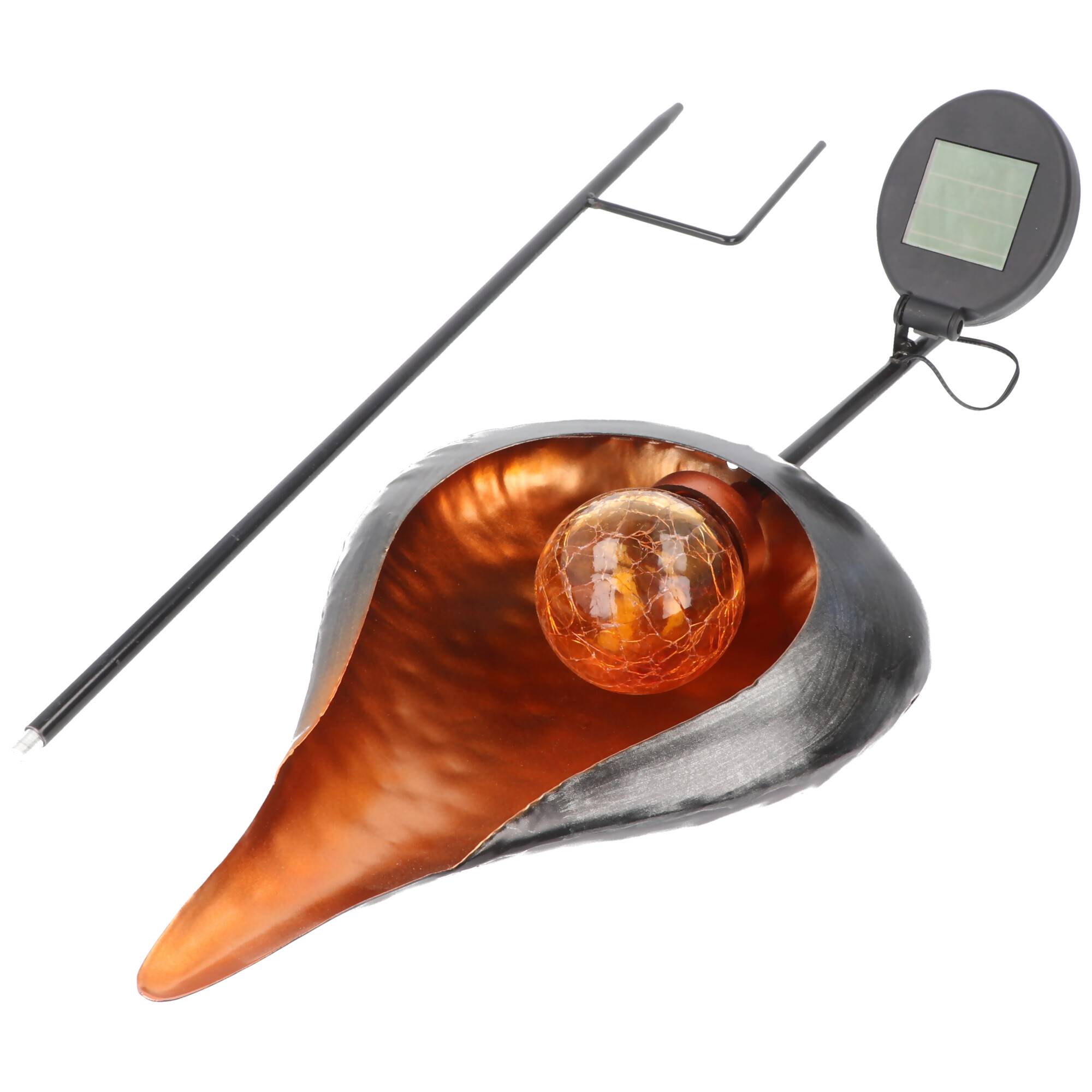 Solar LED Gartenleuchte Vintage CALLA mit orangenem LED Licht