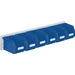 Sichtlagerkastenset H140xB920xT250mm Stahlblech/Polyethylen Ku.blau 6xGr.6 Sichtlagerkastenset H140xB920xT250mm Stahlblech/Polyethylen Ku.blau 6xGr.6