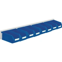 Sichtlagerkastenset H100xB920xT180mm Stahlblech/Polyethylen Ku.blau 8xGr.7 Sichtlagerkastenset H100xB920xT180mm Stahlblech/Polyethylen Ku.blau 8xGr.7