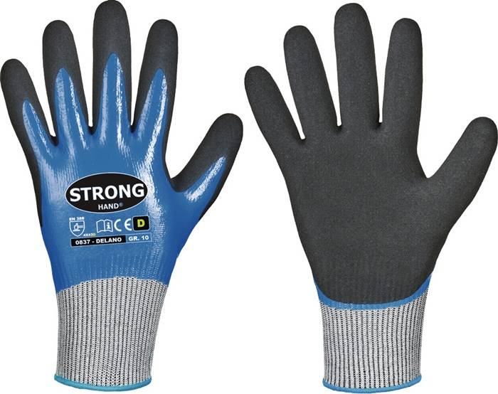 Schnittschutzhandschuhe Delano Gr.10 dunkelblau/schwarz EN 388 PSA II 12 PA