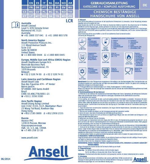 Chemiehandschuh AlphaTec® 87-900 Gr.7,5-8 grün/gelb EN 388,EN 374,EN 421