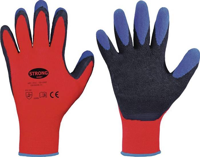 Handschuhe Tip Grip Gr.11 rot/schwarz/blau EN 388 PSA II STRONGHAND