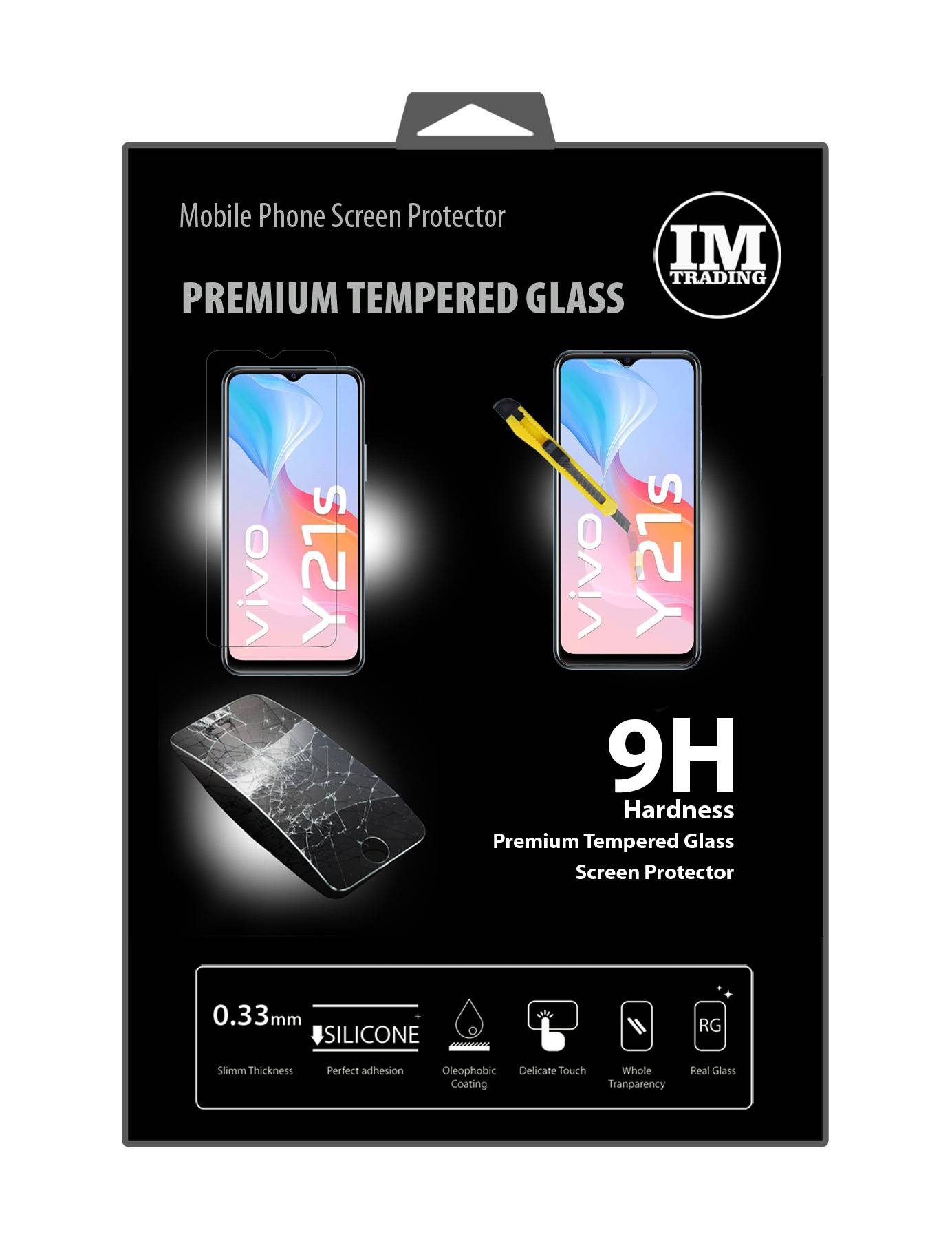 Schutzglas 9H kompatibel mit Vivo Y21s Displayschutzfolie Schutzfolie Passgenau Glas