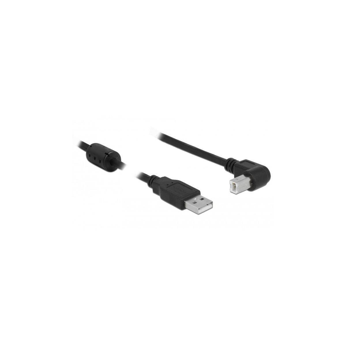 Delock USB-Kabel - USB Typ B (M) bis USB (M) - USB 2.0 - 5 m - 90° Stecker - Sch