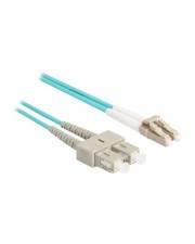 Delock LWL Kabel mit Metallarmierung LC Duplex zu SC Multimode OM3 2 m Multimode-Faser Glasfaser
