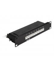 Delock Patch Panel Rack montierbar RJ-45 X 8 LSA X 8 Schwarz 1U 25,4 cm 10"