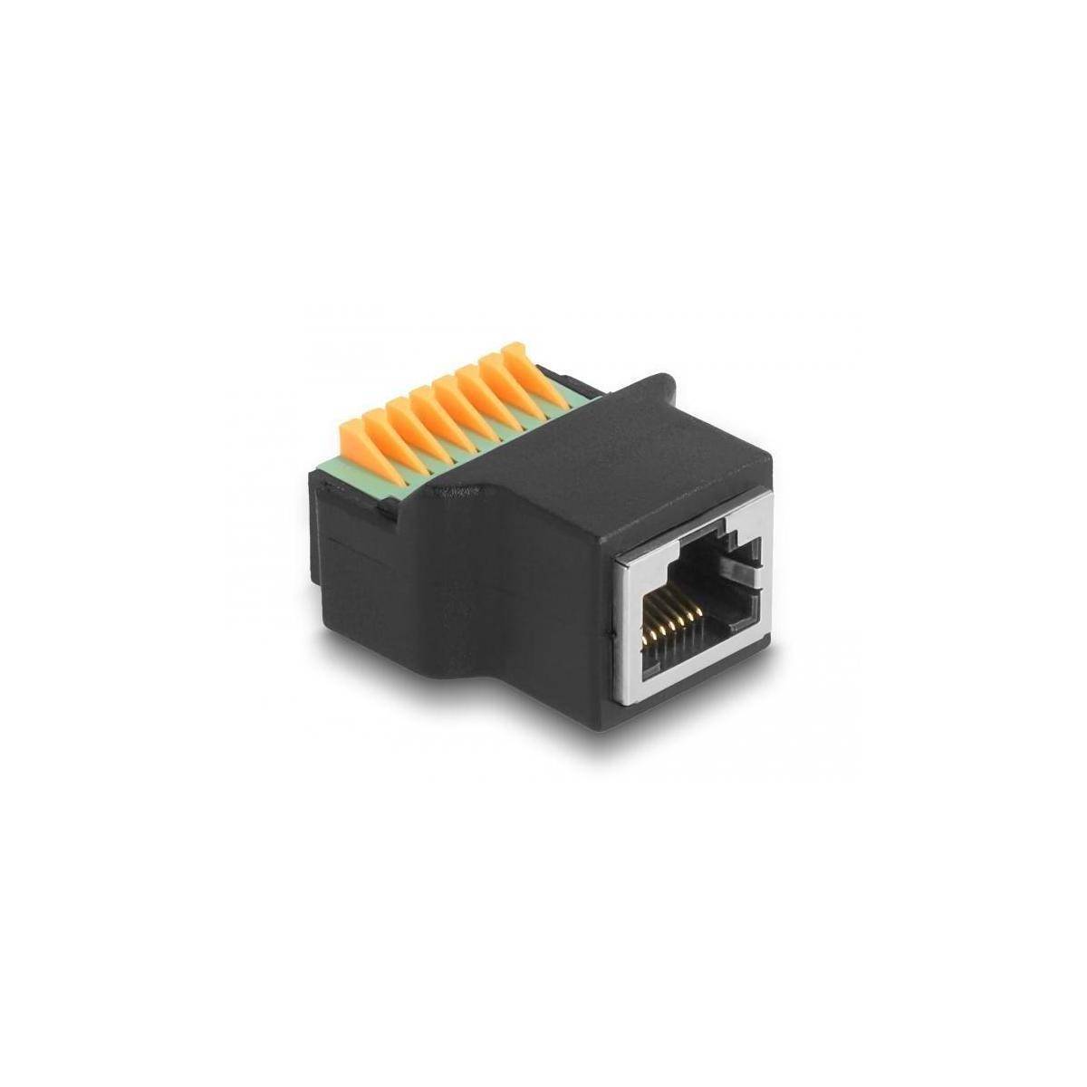 RJ45 Buchse zu Terminalblock mit Drucktaster Adapter