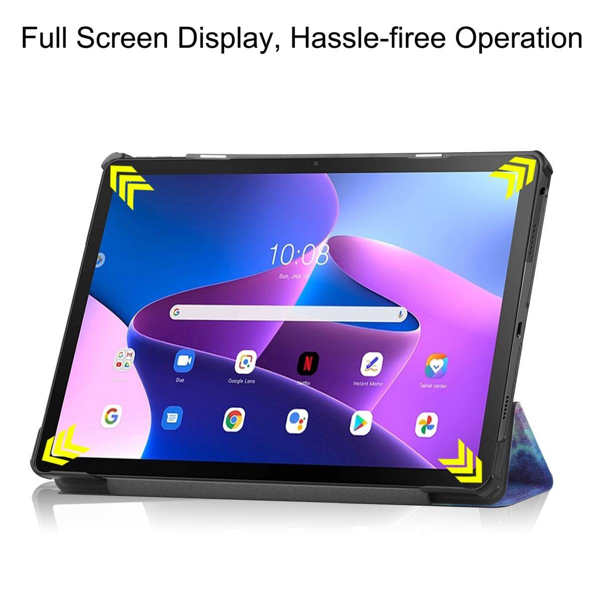 Für Lenovo M10 Plus 3. Gen 2022 3folt Wake UP Smart Cover Tablet Tasche Etuis Hülle Case Schutz Motiv 1