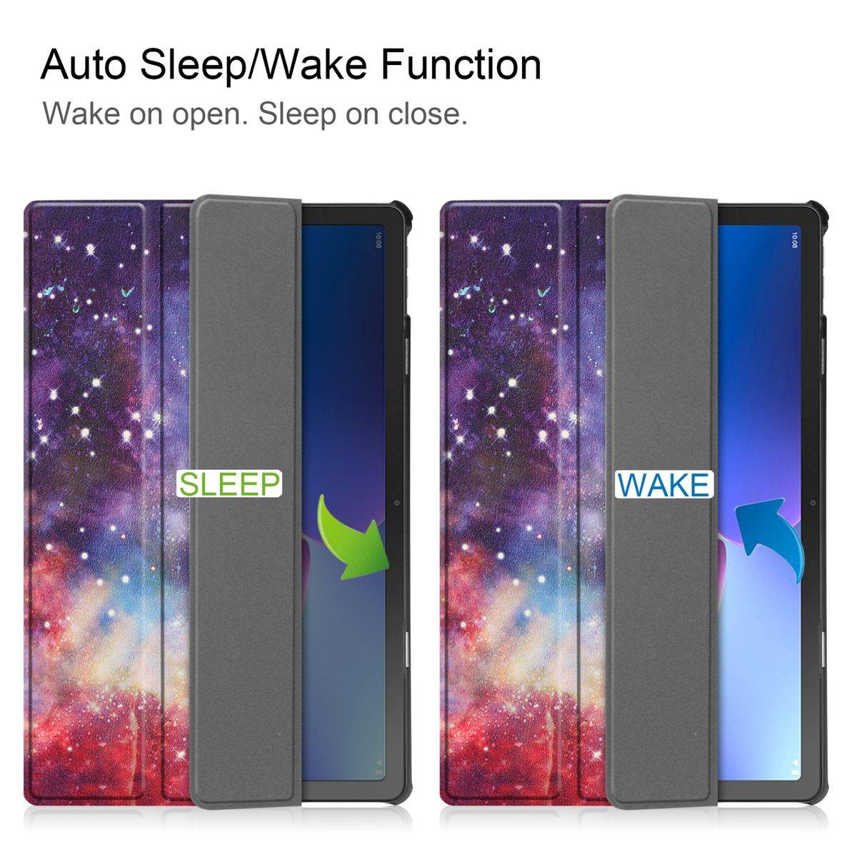 Für Lenovo M10 Plus 3. Gen 2022 3folt Wake UP Smart Cover Tablet Tasche Etuis Hülle Case Schutz Motiv 1