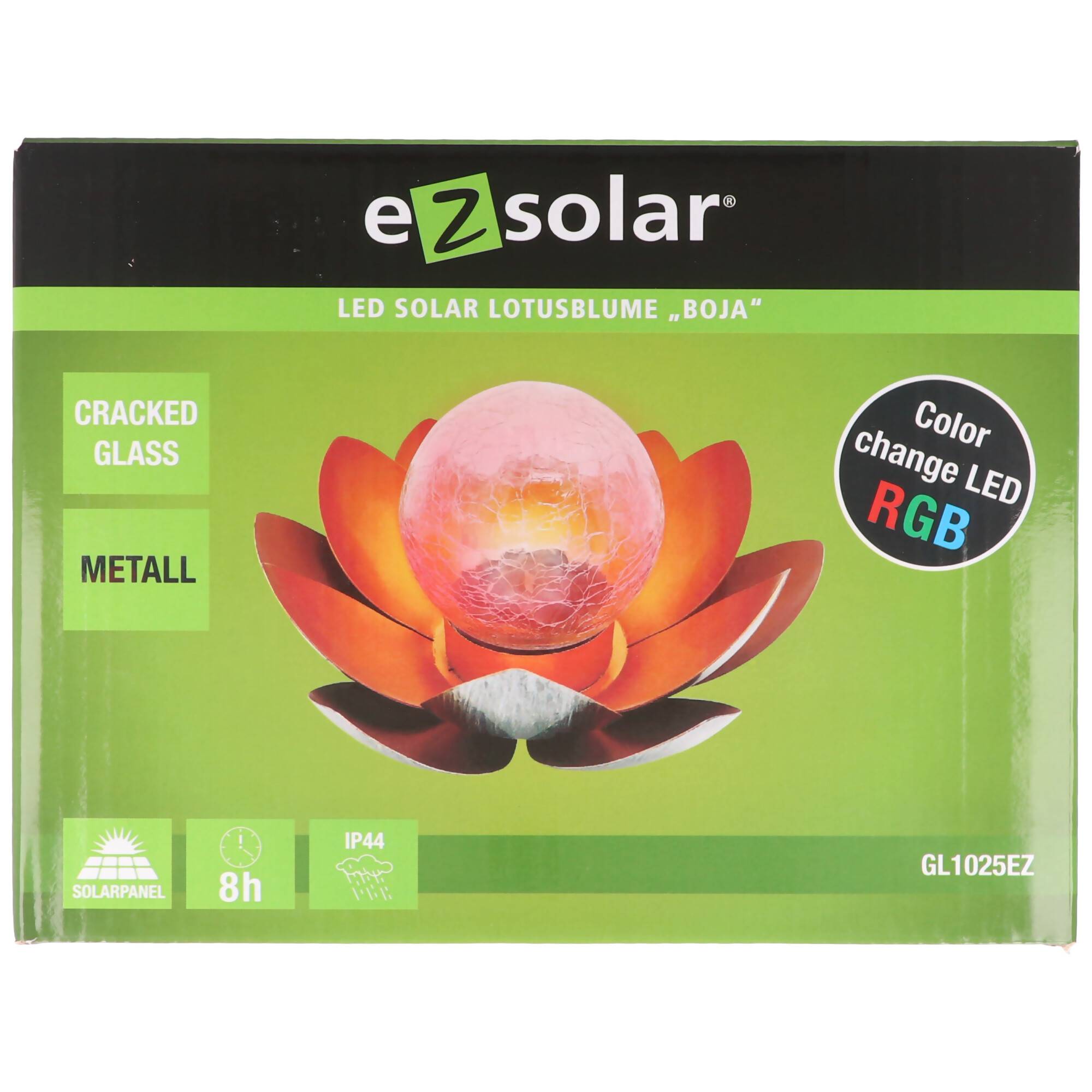 Lotusblume Solar LED Gartenlicht rot, grün, blau mit Farbwechsel LED RGB, Solarpanel und Akku