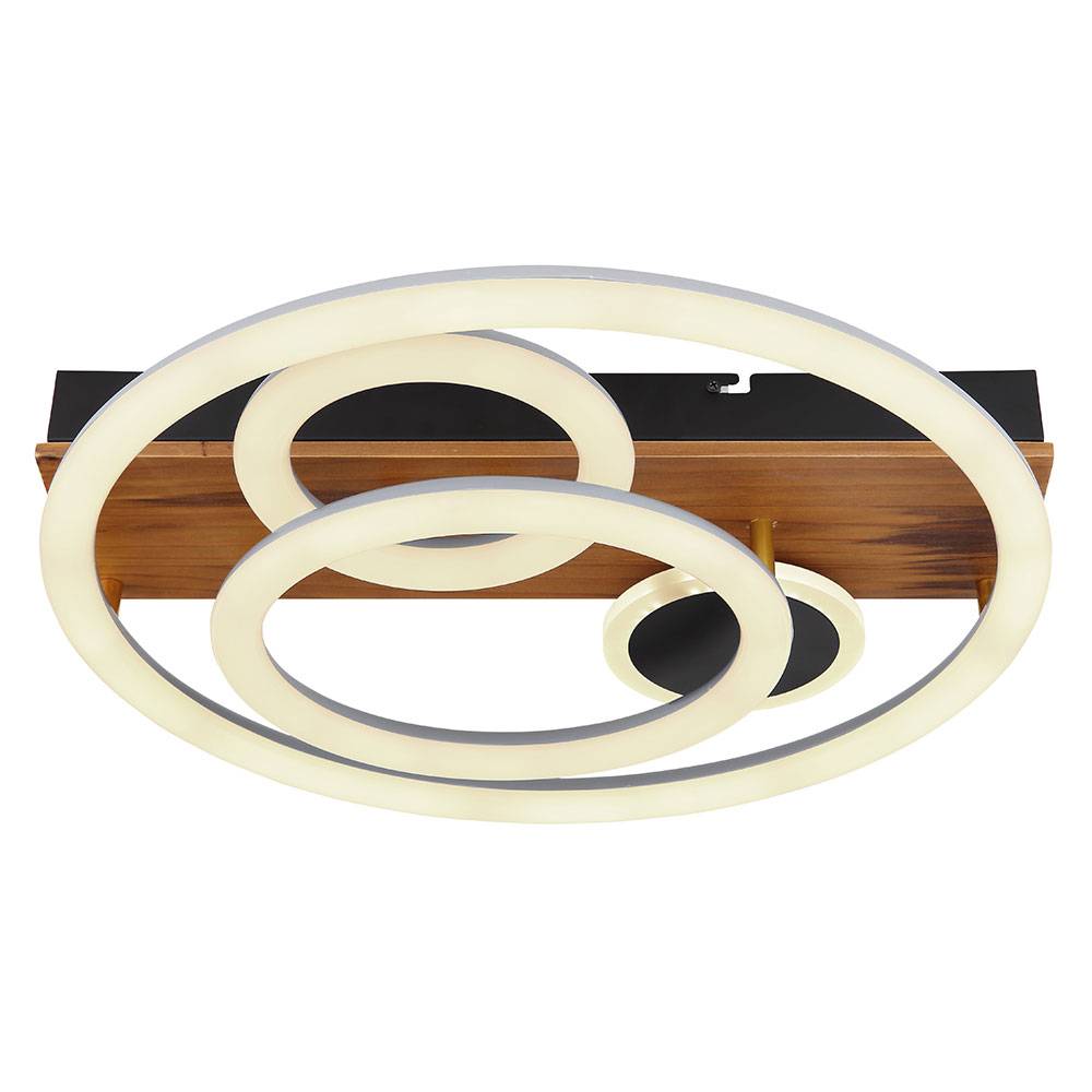 Deckenleuchte LED Deckenlampe Holz Deckenleuchte Fernbedienung dimmbar, Memoryfunktion CCT Timer Nachtlicht, 4x LED 55 W 3200Lm 2700-6500K, DxH