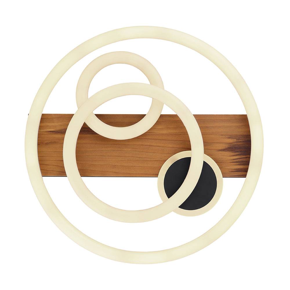 Wohnzimmerlampe Deckenleuchte LED Deckenlampe Holz Deckenleuchte Fernbedienung dimmbar, Memoryfunktion CCT Timer Nachtlicht, 4x LED 55 W 3200Lm