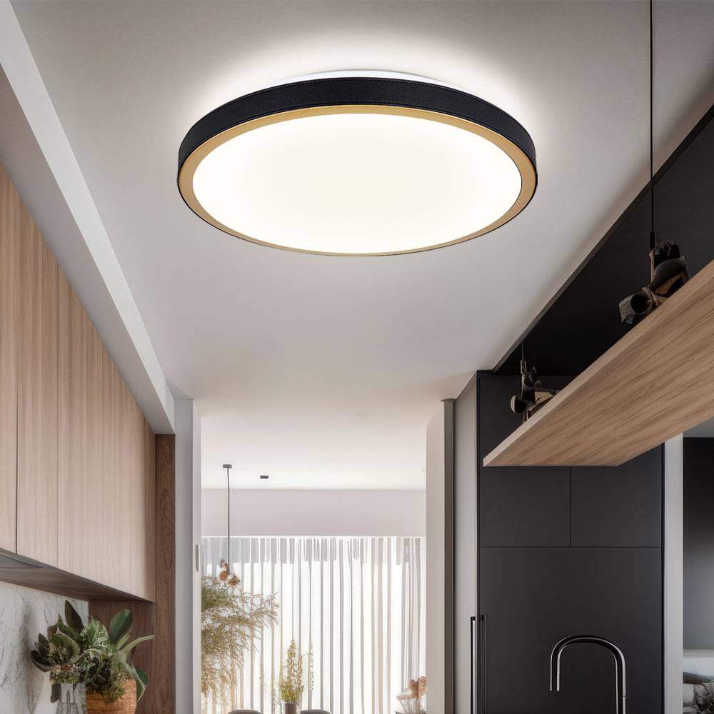 Deckenlampe Schlafzimmer Deckenleuchte CCT Schlafzimmerleuchte LED, Metall altmessing weiß opal modern, 1x LED 24W 1097Lm 300-600K, DxH 42x9,5cm