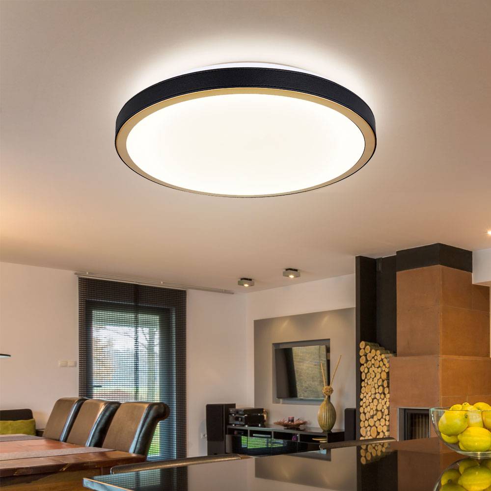 Deckenlampe Schlafzimmer Deckenleuchte CCT Schlafzimmerleuchte LED, Metall altmessing weiß opal modern, 1x LED 24W 1097Lm 300-600K, DxH 42x9,5cm