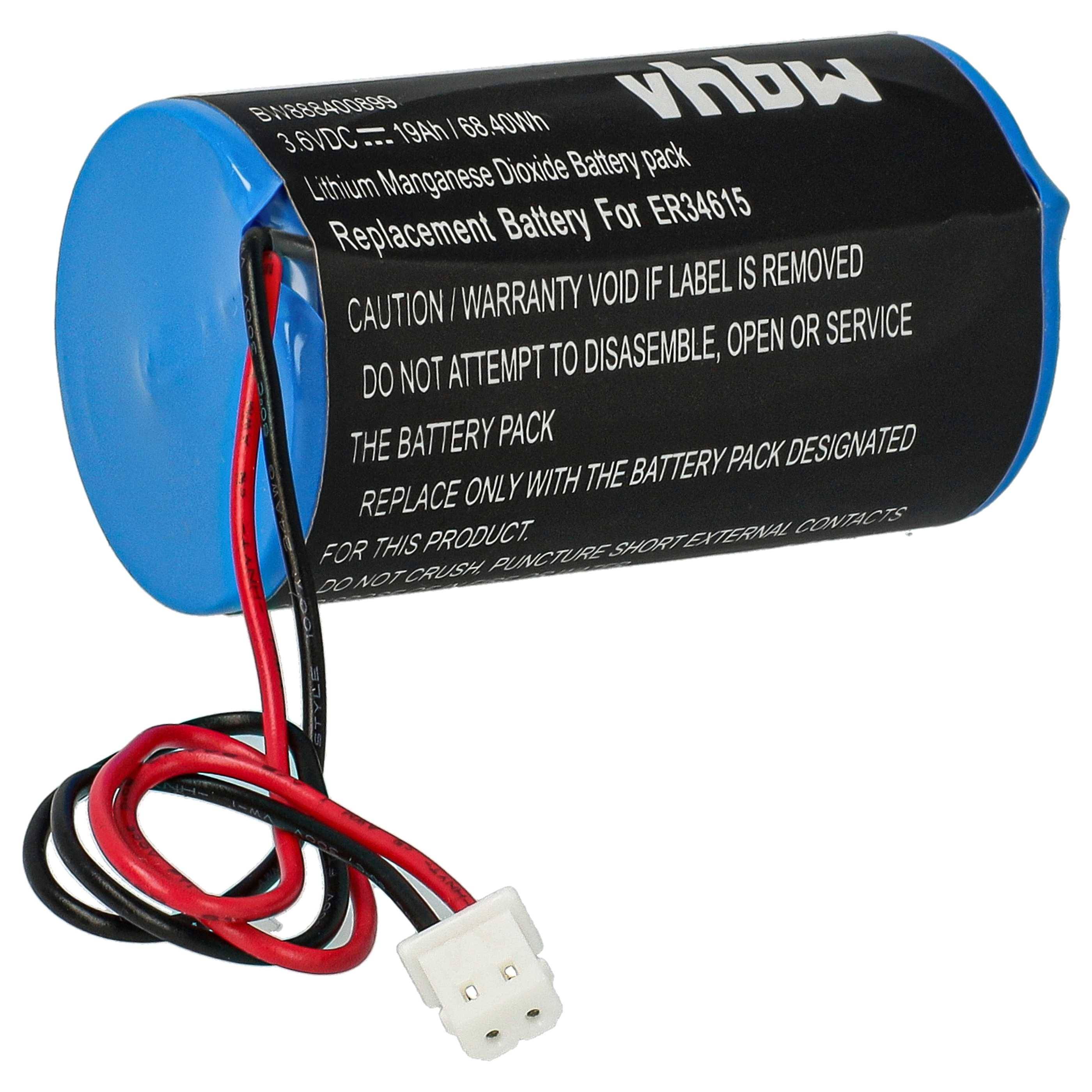 vhbw Batterie kompatibel mit Visonic MCS-730 | MCS-710, MCS-720 Alarmanlage, Alarmsystem, Funk-Außensirenen (19000 mAh, 3,6 V, Li-Ion)