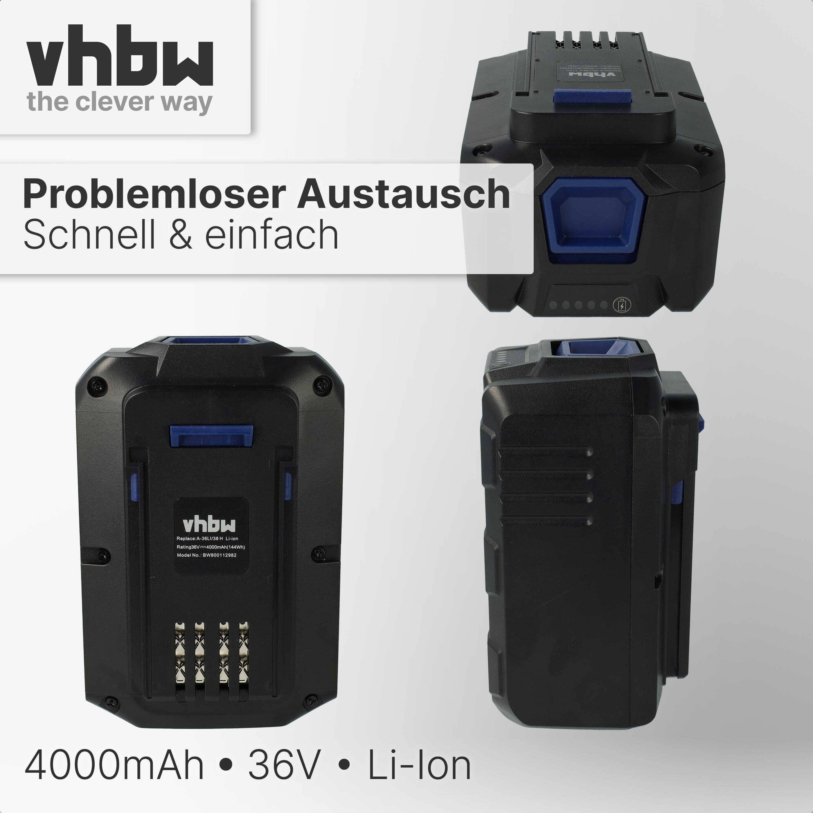 vhbw Akku Ersatz für Lux Tools 1787233, 36LB2600 für Rasenmäher (4000mAh 36V Li-Ion)