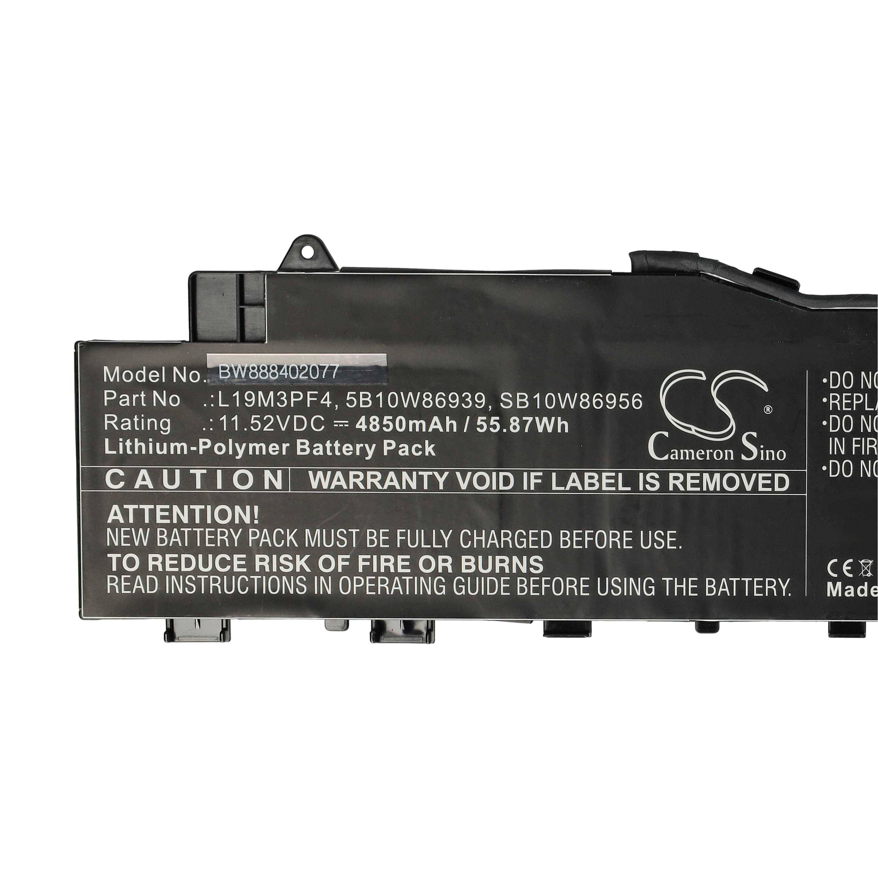 vhbw Akku kompatibel mit Lenovo Xiaoxin Air 14 14IIL 2020, 2020 Notebook (4850 mAh, 11,52 V, Li-Polymer)