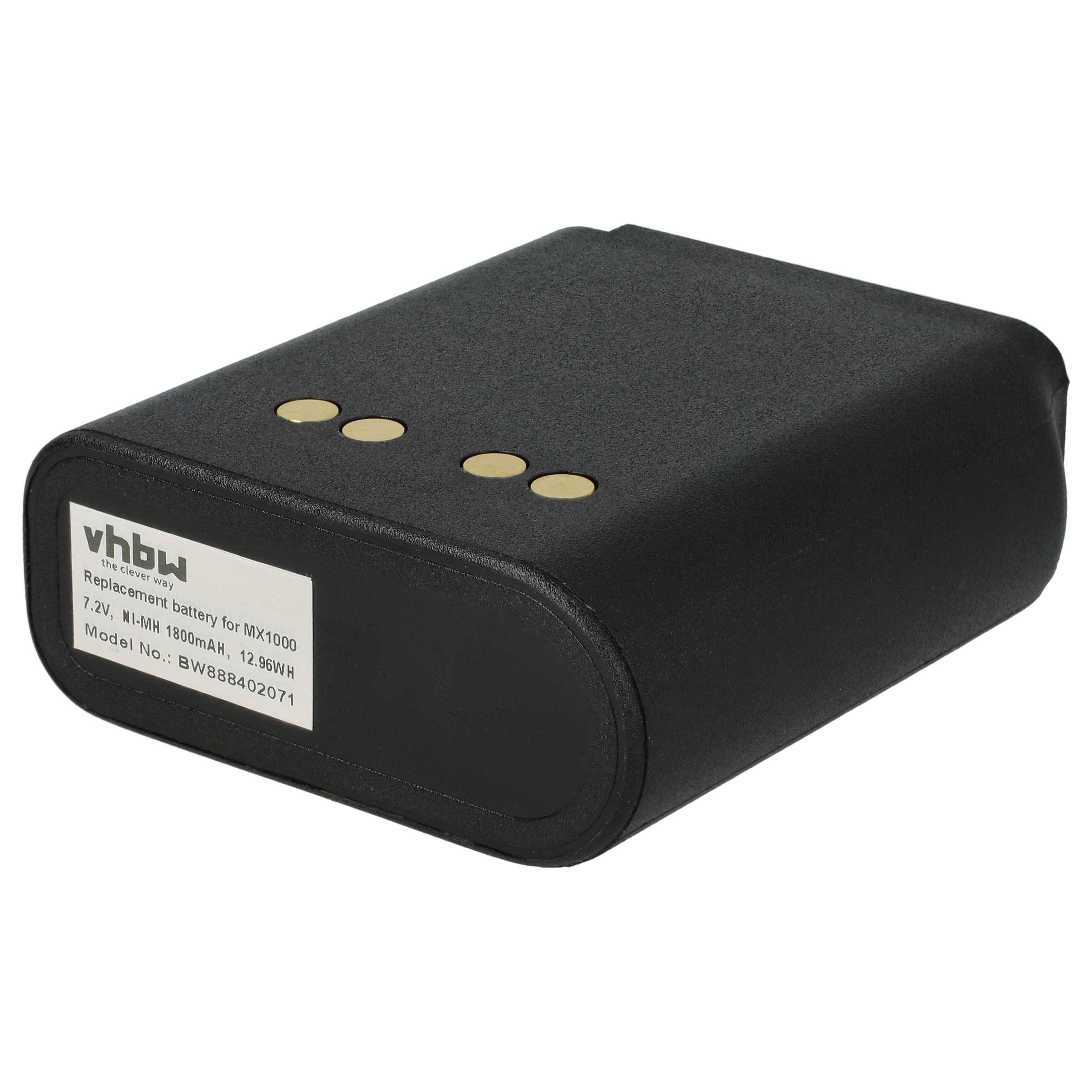 vhbw Akku Ersatz für Motorola NTN4538, NTN4592, NTN4593, NTN4593DR, NTN4594, NTN4595 für Funkgerät, Walkie Talkie (1800mAh, 7,2V, NiMH)
