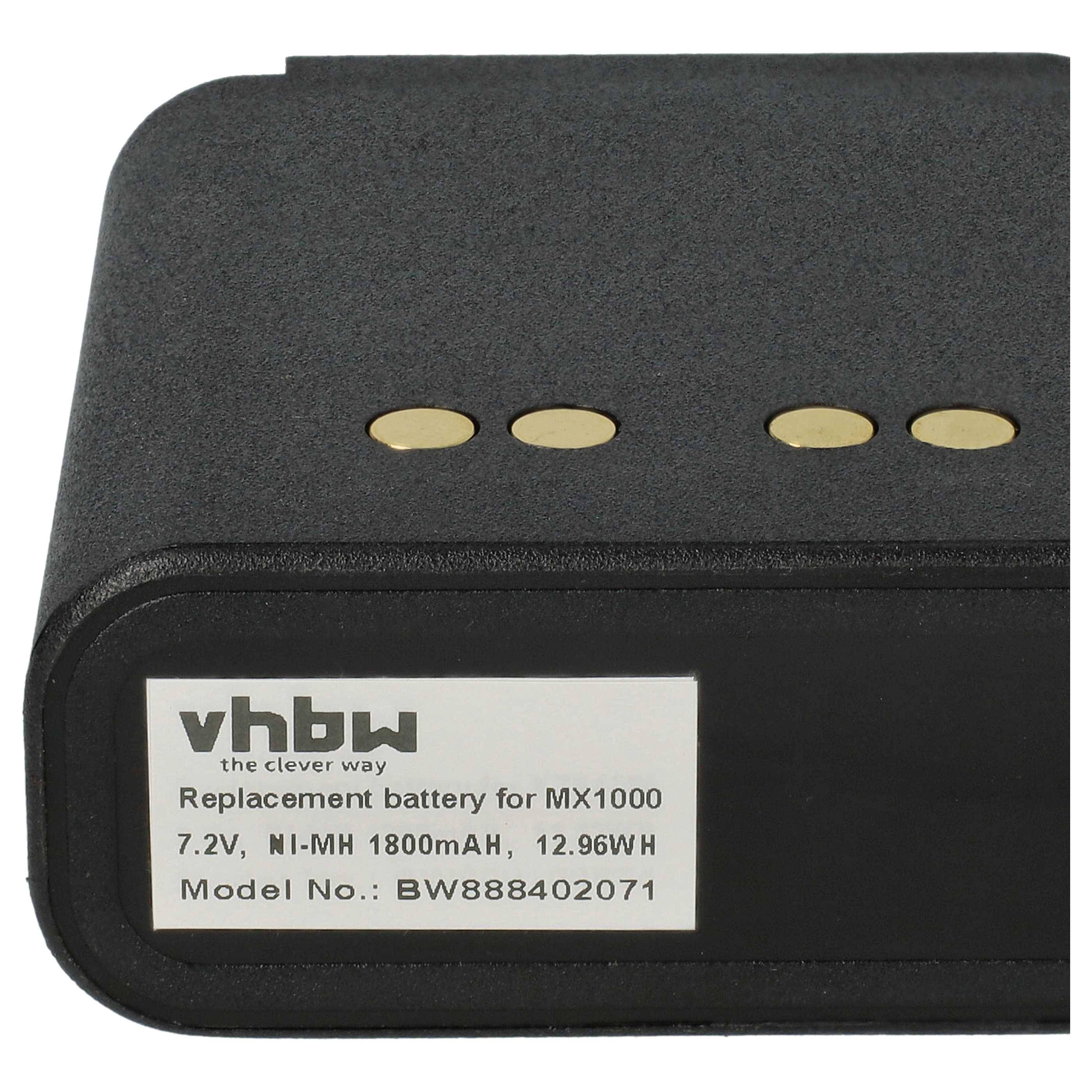vhbw Akku kompatibel mit Motorola MX3000, MX2000, MX1000, Saber 2, Saber 1, Astro Saber, MX3010 Funkgerät, Walkie Talkie (1800 mAh, 7,2 V, NiMH)