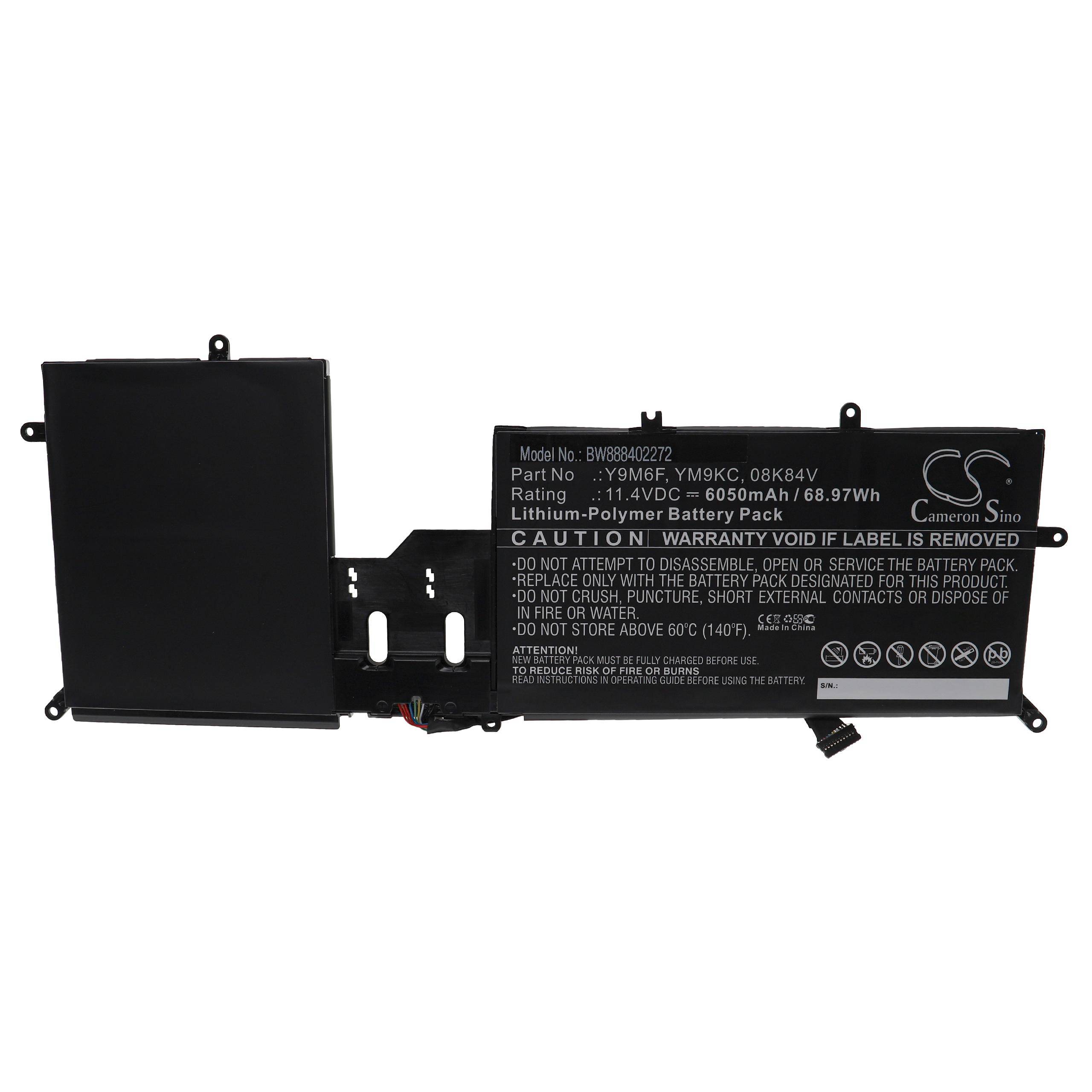 vhbw Akku kompatibel mit Dell Alienware m15 ALW15MD4725W, ALW15M-D4505B, ALW15M-D4725B Notebook (6050 mAh, 11,4 V, Li-Polymer)
